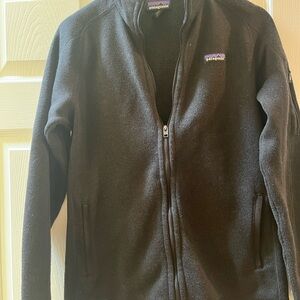 Patagonia Black Full-Zip Fleece Jacket with Chest Logo